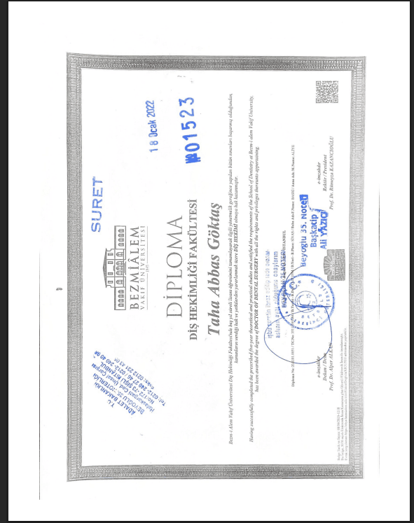 Taha Göktaş   Diploma